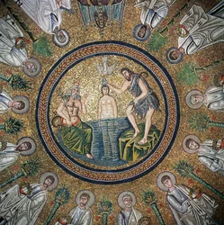 Baptême du Christ, entouré des Douze Apôtres